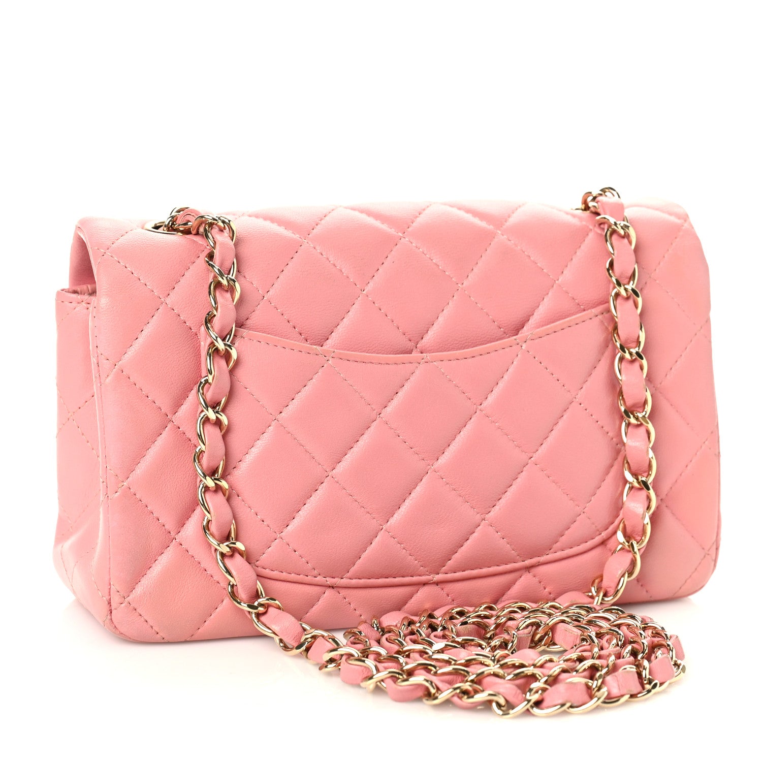Chanel Lambskin Quilted Mini Rectangular Flap Pink 3 of 9