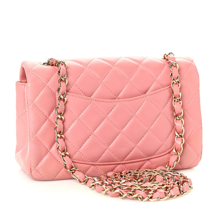 Chanel Lambskin Quilted Mini Rectangular Flap Pink 3 of 9