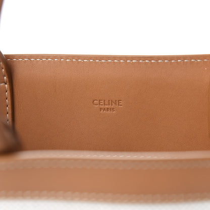 Celine Canvas Calfskin Small Vertical Cabas Natural Tan 9 of 11