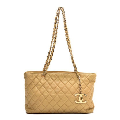 Chanel Lambskin Quilted Shopping Tote Beige 1 of 10