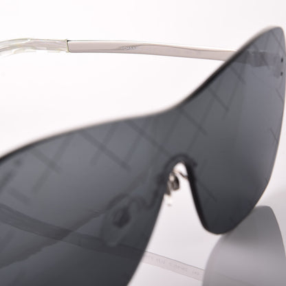 Chanel Shield Runway Sunglasses 4215 Silver Blue Mirror 5 of 10
