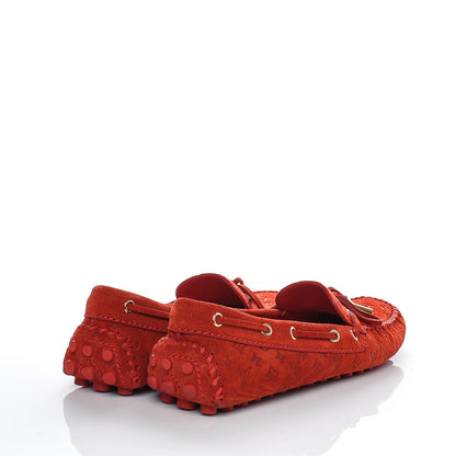 Louis Vuitton Suede Monogram Gloria Loafers 36 Rouge 4 of 6