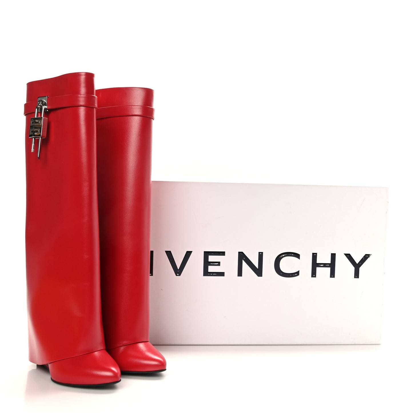 Calfskin Shark Lock Pant Boots 41 Red