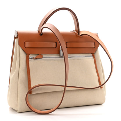 Hermes Vache Hunter Criss Viking Herbag Zip Retourne 31 PM Beton Fauve 4 of 12