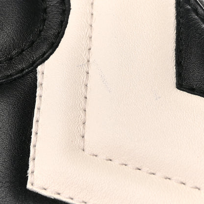 Gucci Calfskin Matelasse GG Marmont Zip Around Wallet Black White 7 of 8