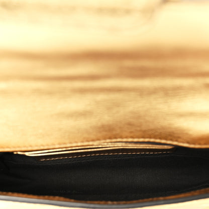 Fendi Vitello Catalan Mirror FF 1974 Embossed Mini Baguette Gold 5 of 9
