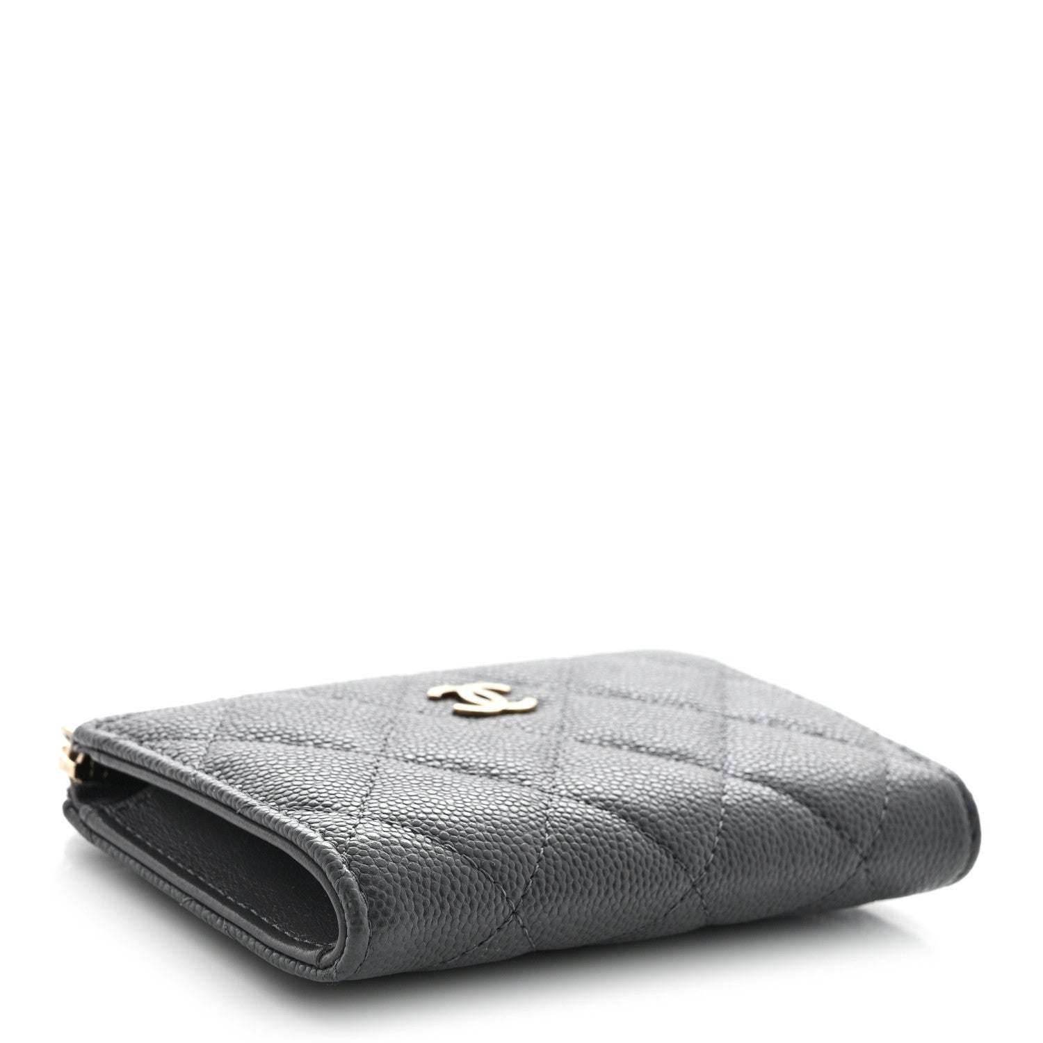 Chanel Caviar Quilted Zipped Key Holder Case Gray 4 of 9