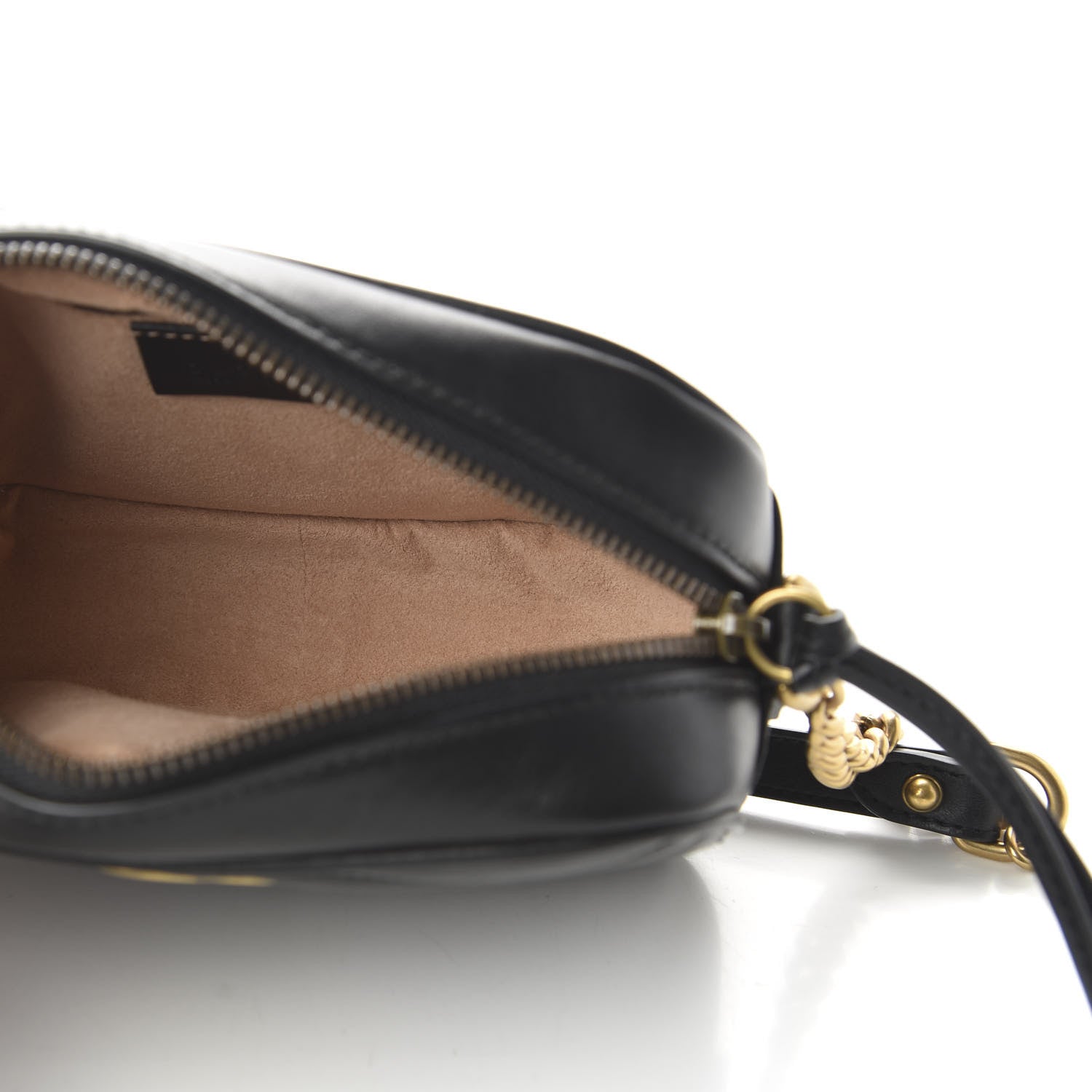 Gucci Calfskin Matelasse Mini GG Marmont Chain Shoulder Bag Black 5 of 10