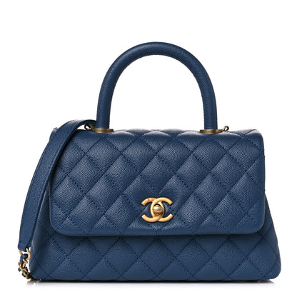Chanel Caviar Quilted Mini Coco Handle Flap Blue 1 of 12