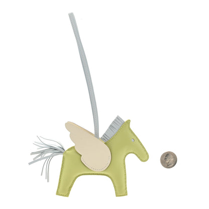 Hermes Milo Lambskin Grigri Rodeo Pegase Horse Bag Charm MM Jaune Bourgeon Bleu Brume Nata 3 of 4