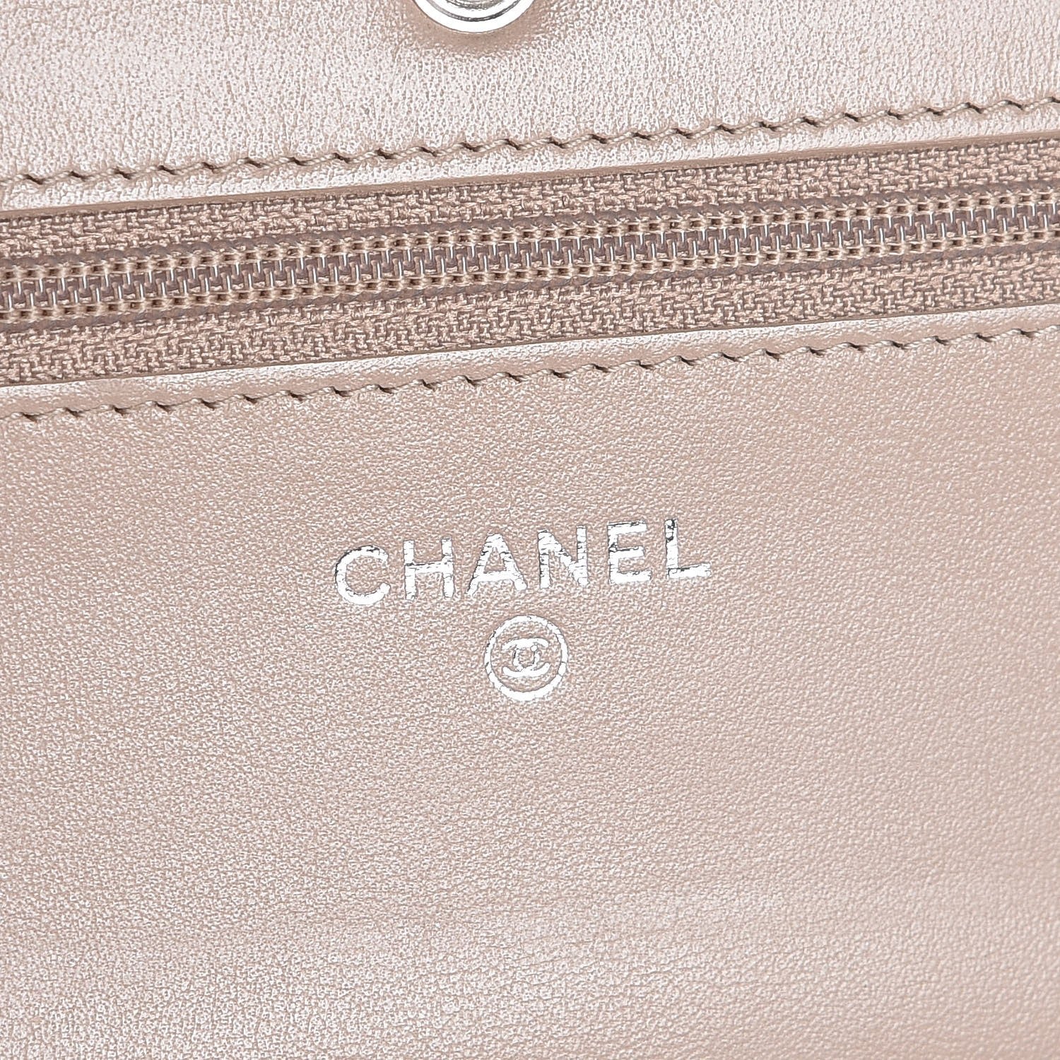 Chanel Vinyl Lipstick Wallet On Chain WOC Beige 6 of 10