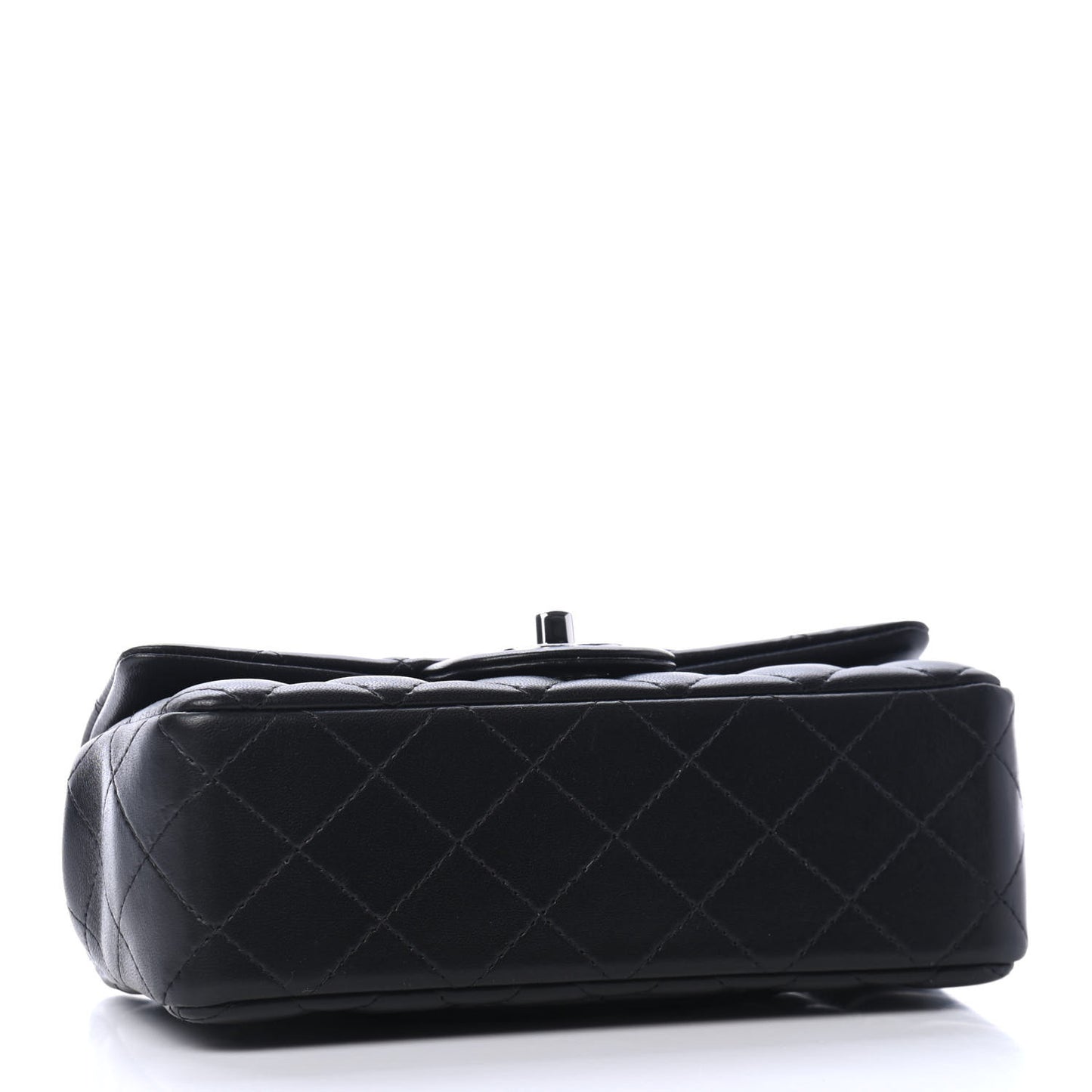 Lambskin Quilted Mini Rectangular Flap Black