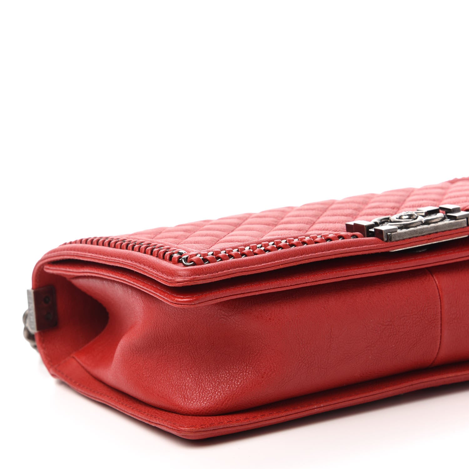 Chanel Calfskin Quilted New Medium Boy Top Handle Flap Red 6 of 12