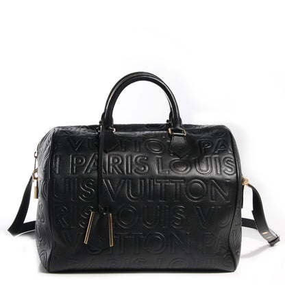 Louis Vuitton Calfskin Embossed Speedy Cube 30 Black 1 of 8