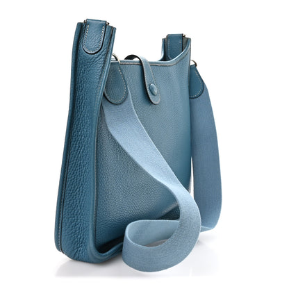 Hermes Taurillon Clemence Evelyne GM Blue Jean 3 of 10