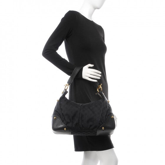 Monogram Medium Jockey Hobo Black