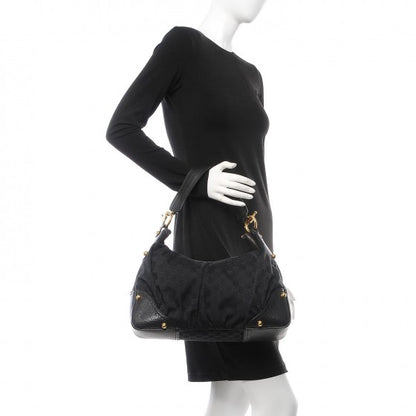 Gucci Monogram Medium Jockey Hobo Black 2 of 8