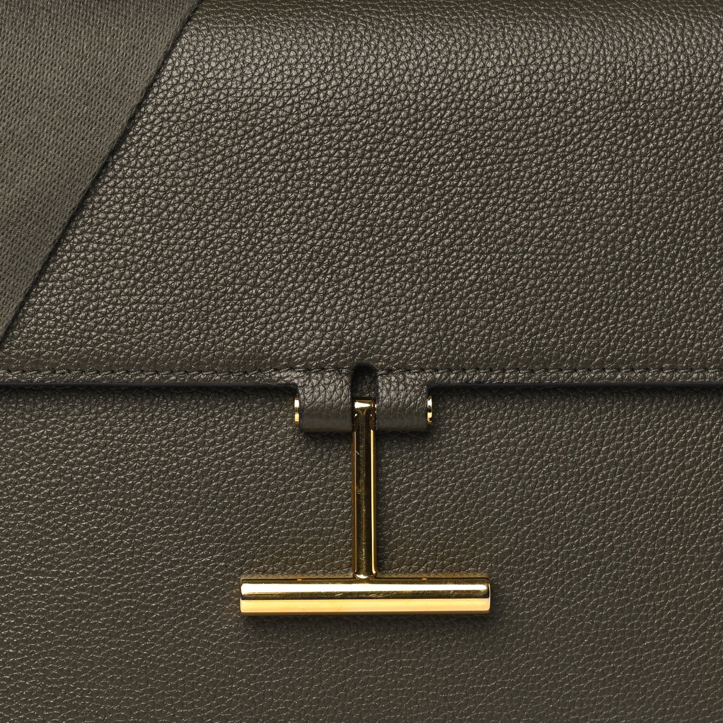 Calfskin Small T Clasp Tara Crossbody Bag Military Green