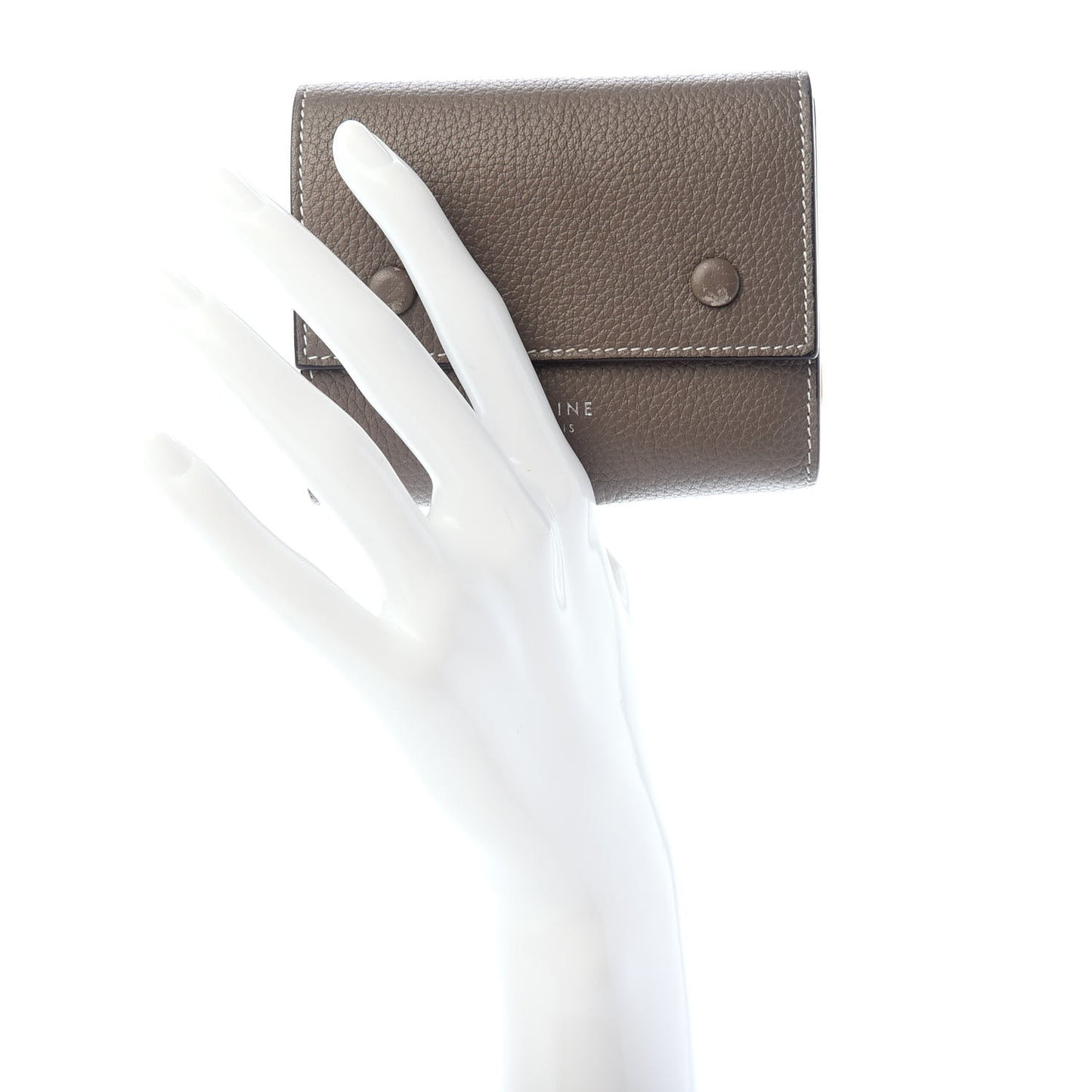 Drummed Calfskin Small Multifunction Folded Wallet Souris
