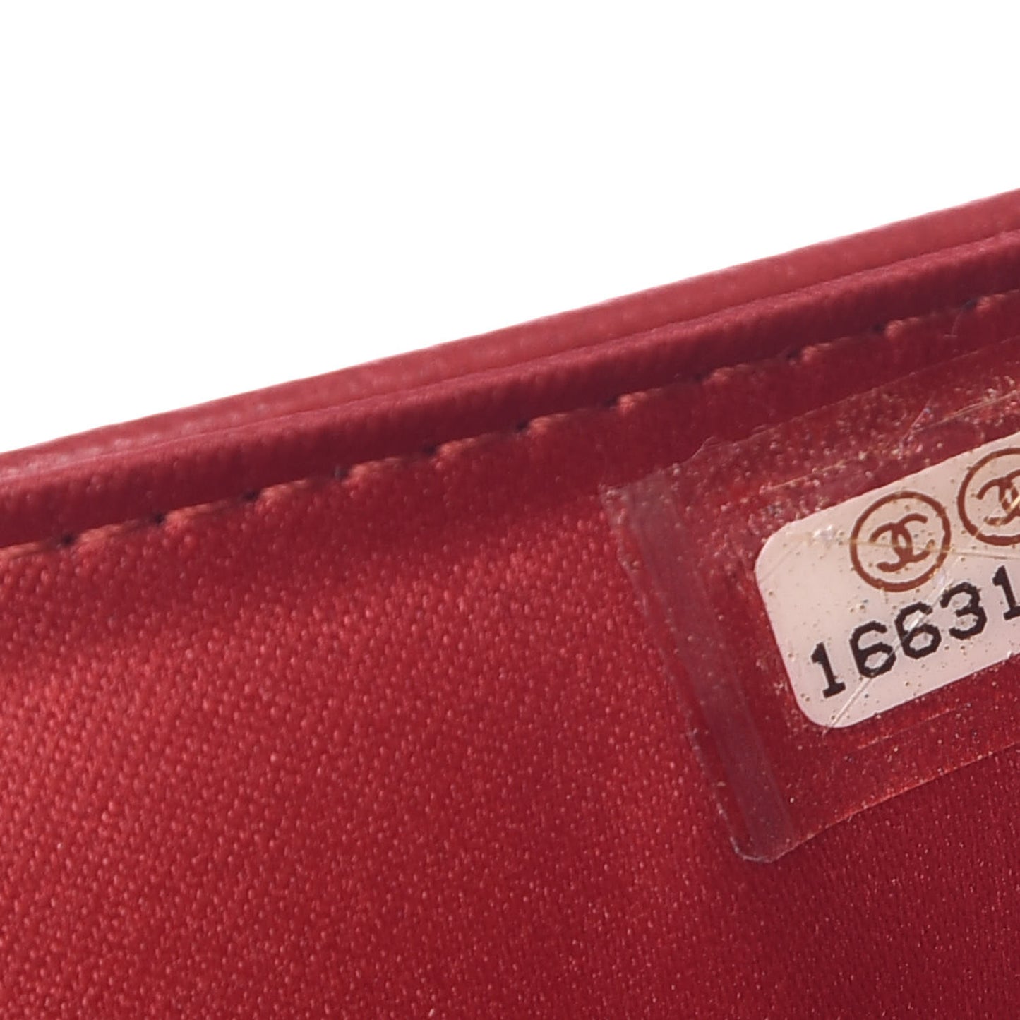Lambskin Embossed Camellia Large Gusset Flap Wallet Red