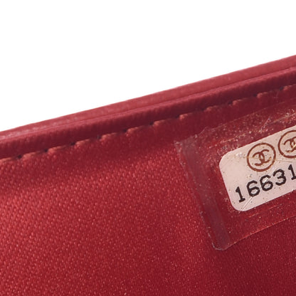 Chanel Lambskin Embossed Camellia Large Gusset Flap Wallet Red 8 of 10
