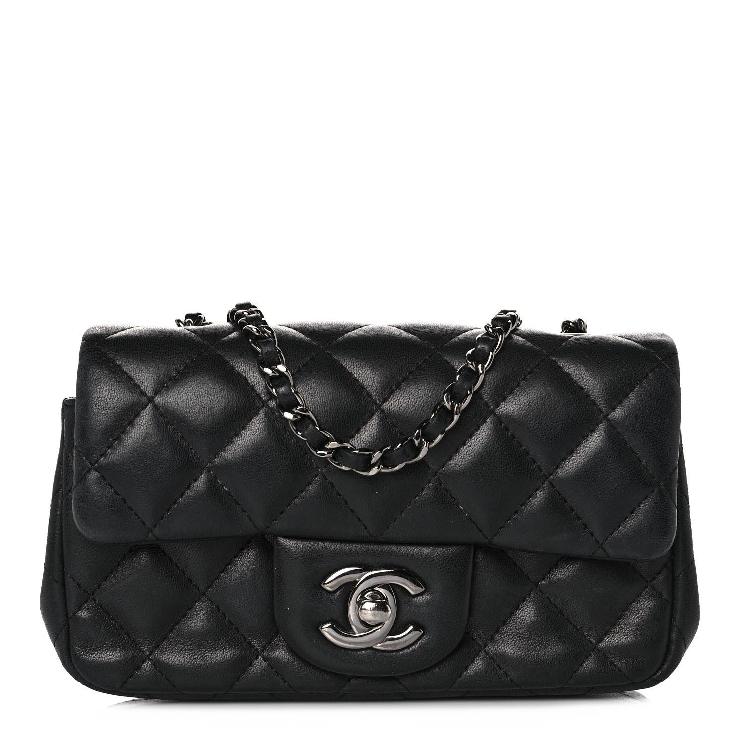 Chanel Lambskin Quilted Extra Mini Rectangular Flap Black 1 of 9