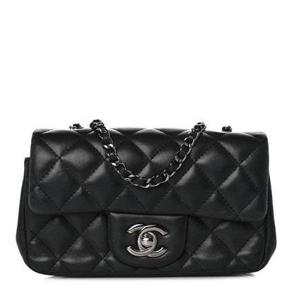 Chanel Lambskin Quilted Extra Mini Rectangular Flap Black 1 of 9