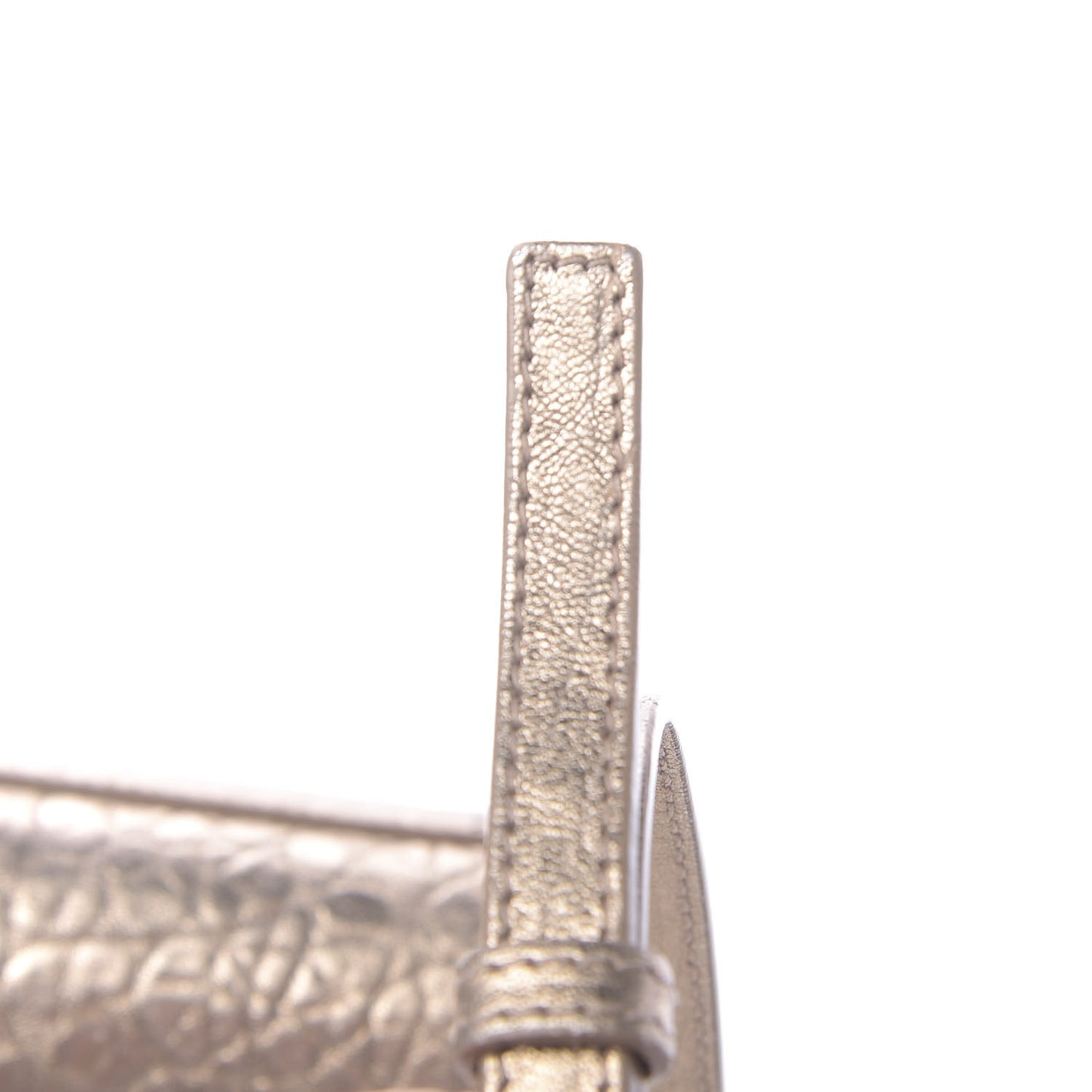 Metallic Grained Calfskin Arrow Crossbody Bag Light Gold