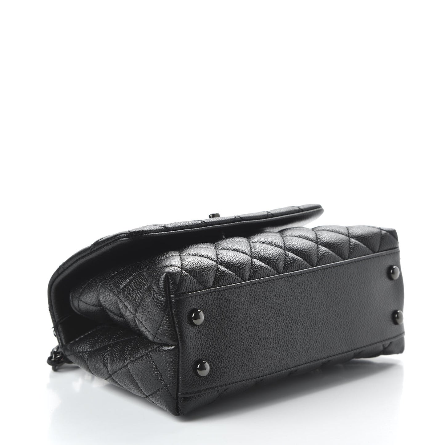 Caviar Quilted Mini Coco Handle Flap So Black