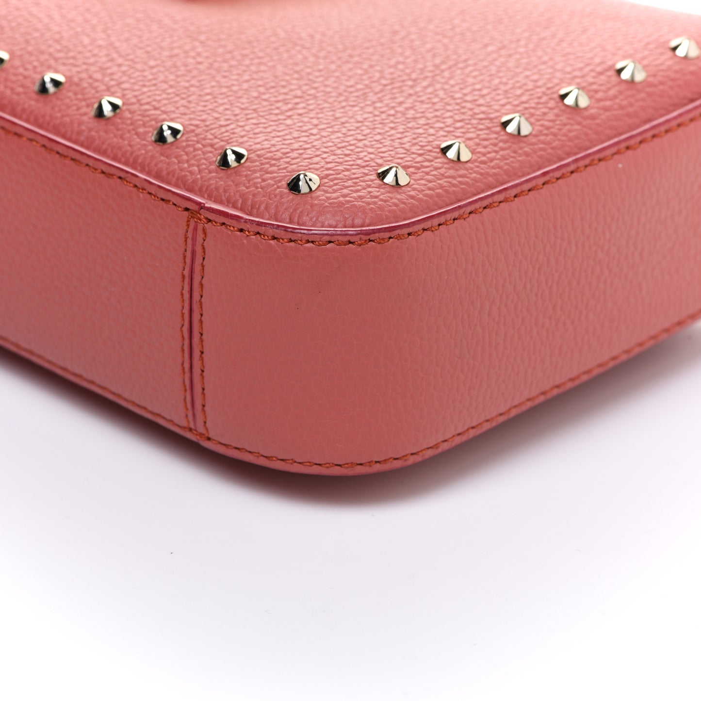 Calfskin Studded Shoulder Bag Pink