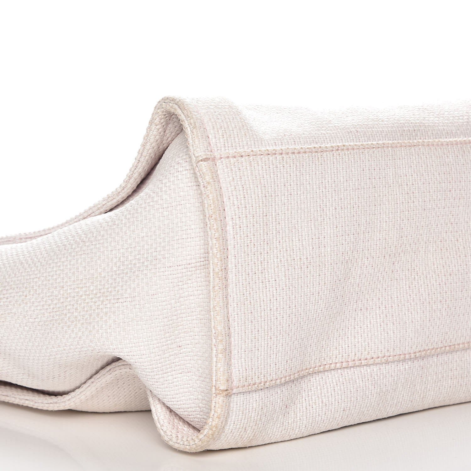 Chanel Canvas Large Deauville Tote White Pink 9 of 10