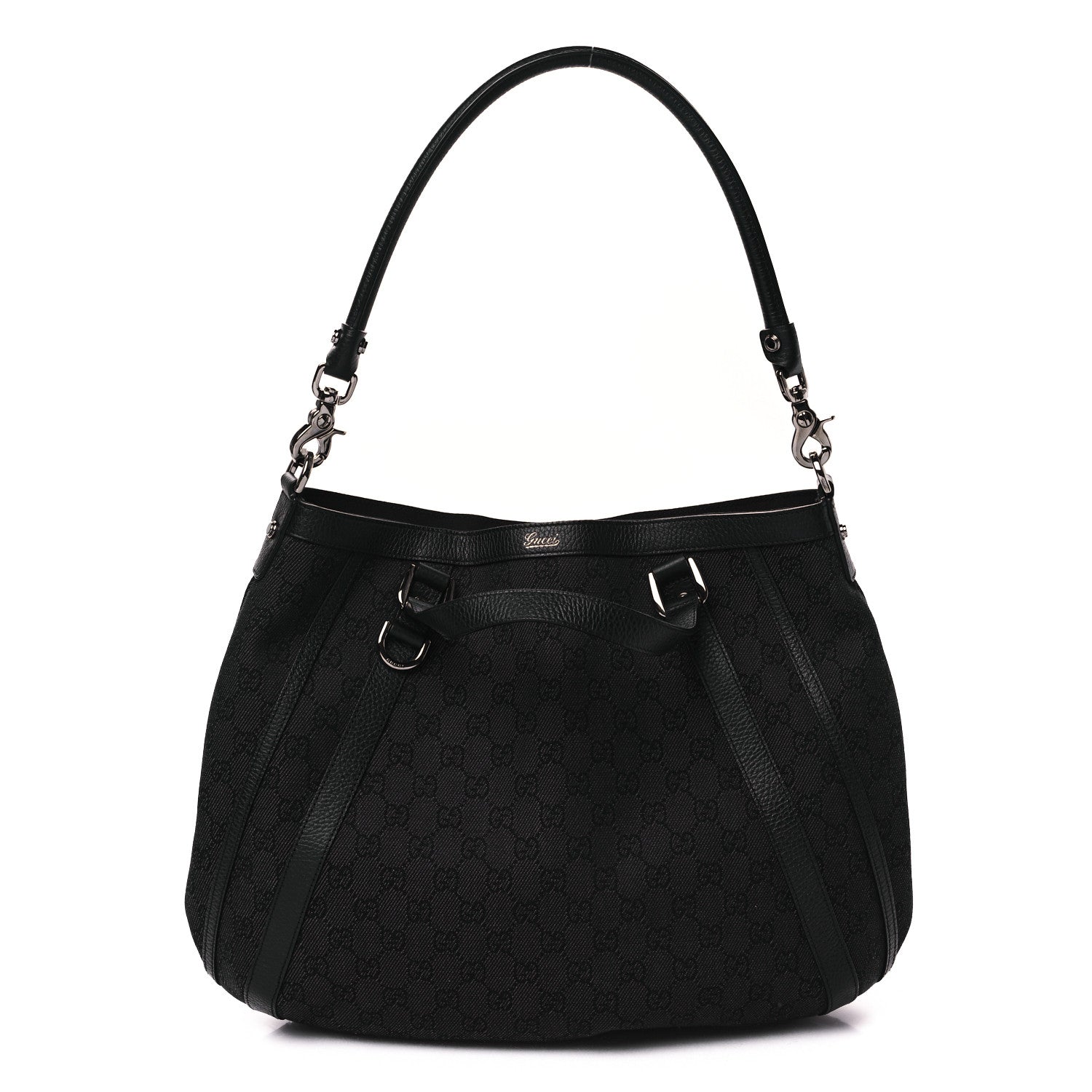 Gucci Monogram Medium Abbey Convertible Tote Black 1 of 10