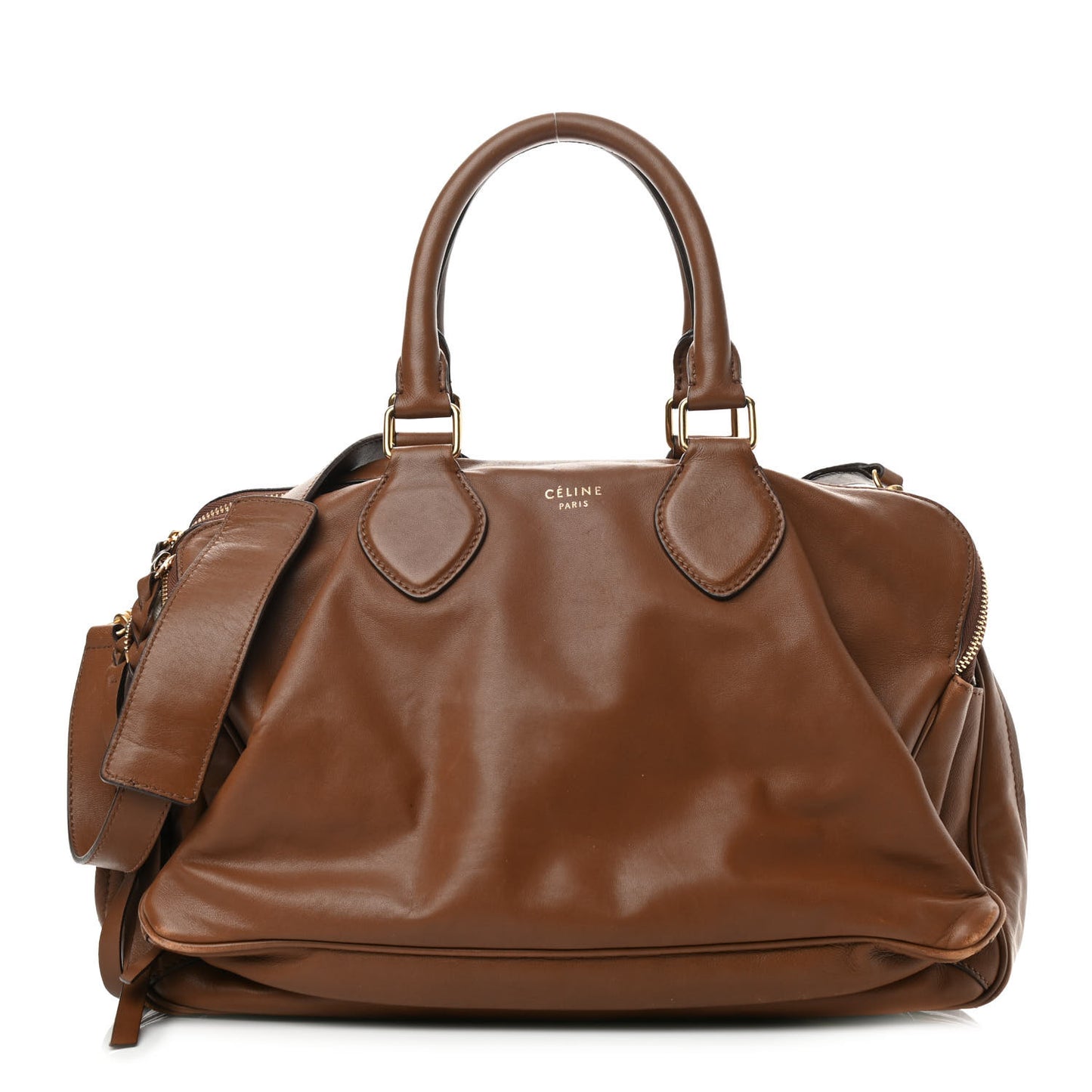 Smooth Calfskin Small Triptyque Satchel Brown