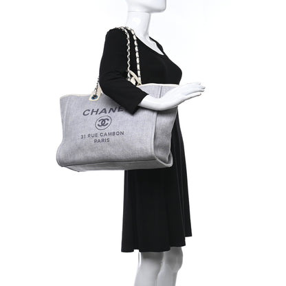 Chanel Canvas Medium Deauville Tote Denim Blue 2 of 10