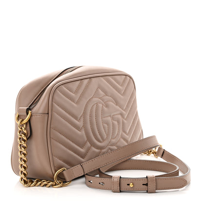 Gucci Calfskin Matelasse Small GG Marmont Chain Shoulder Bag Porcelain Rose 3 of 13