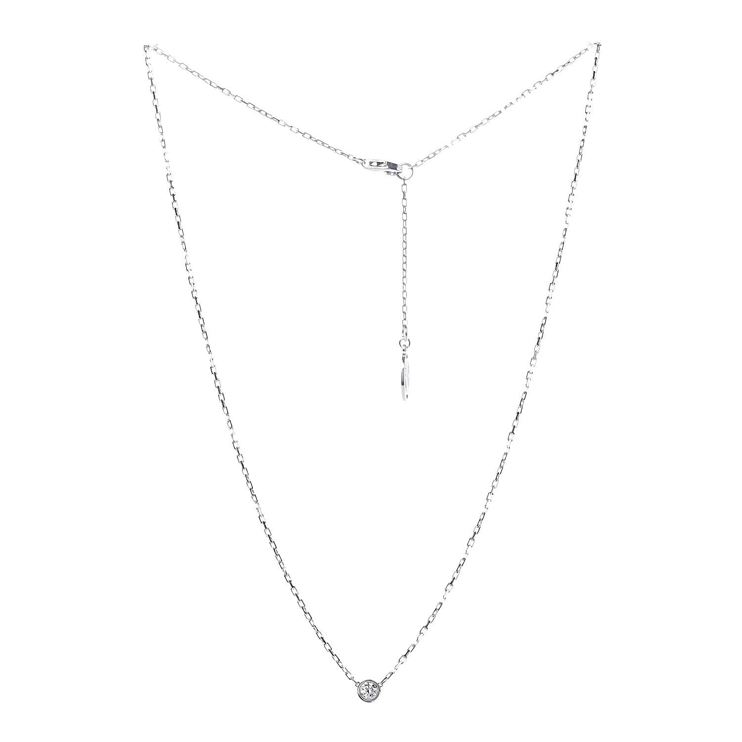 Cartier 18K White Gold Diamond SM D'Amour Pendant Necklace 3 of 7