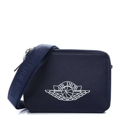 Christian Dior X AIR JORDAN Grained Calfskin Crossbody Blue 1 of 11