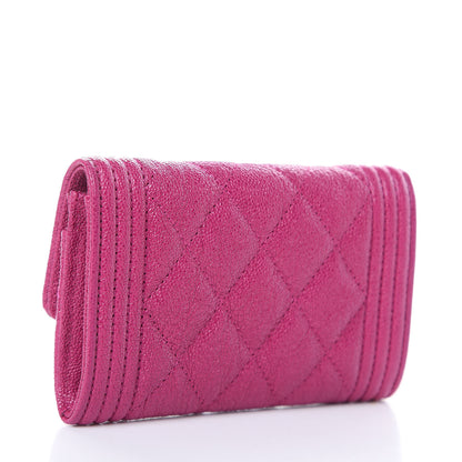 Chanel Caviar Quilted Boy Card Holder Wallet Fuchsia 3 of 9