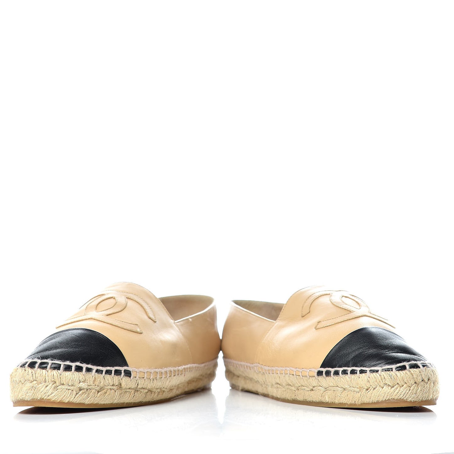 Lambskin CC Espadrilles 41 Beige Black