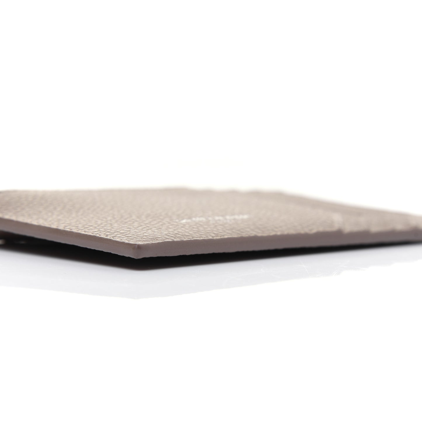 Grained Calfskin 5 Fragments Zip Pouch Card Holder Taupe