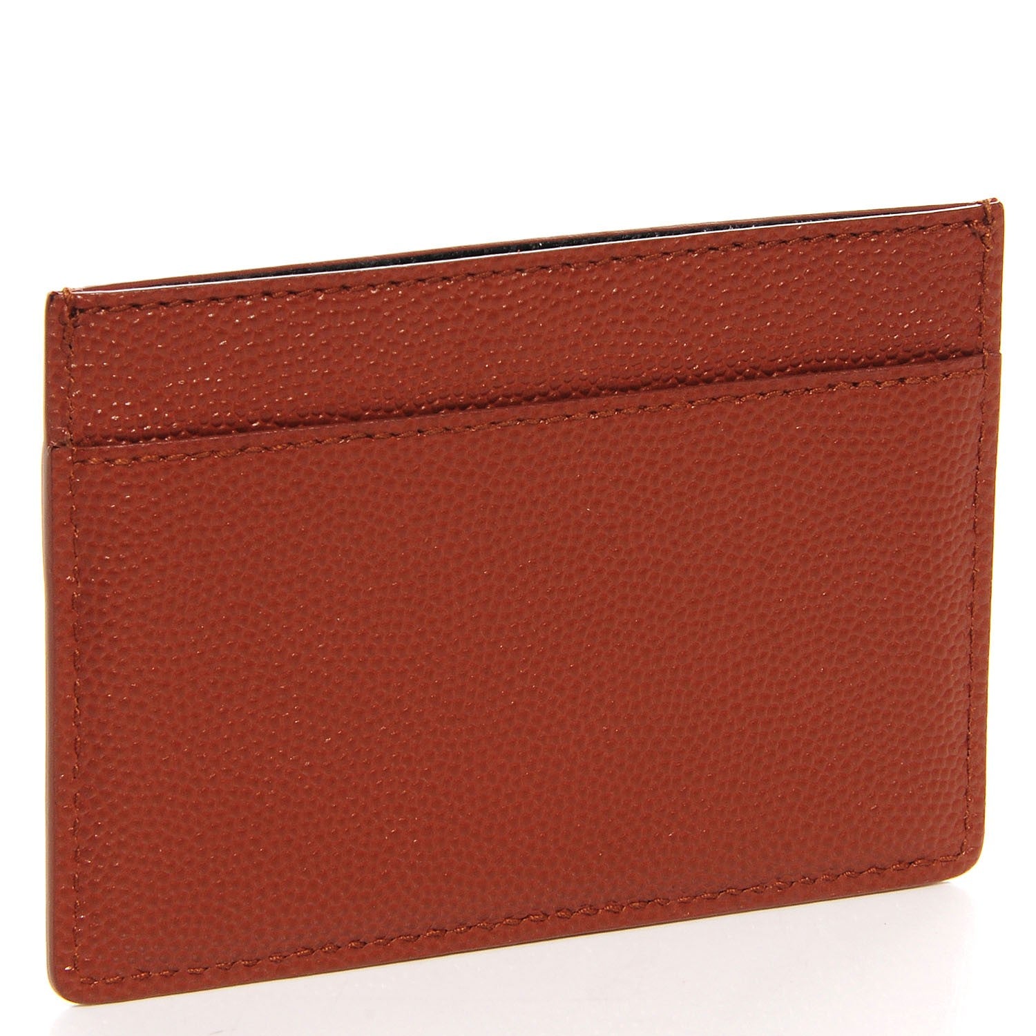 Saint Laurent Grain De Poudre Card Case Brown 3 of 5