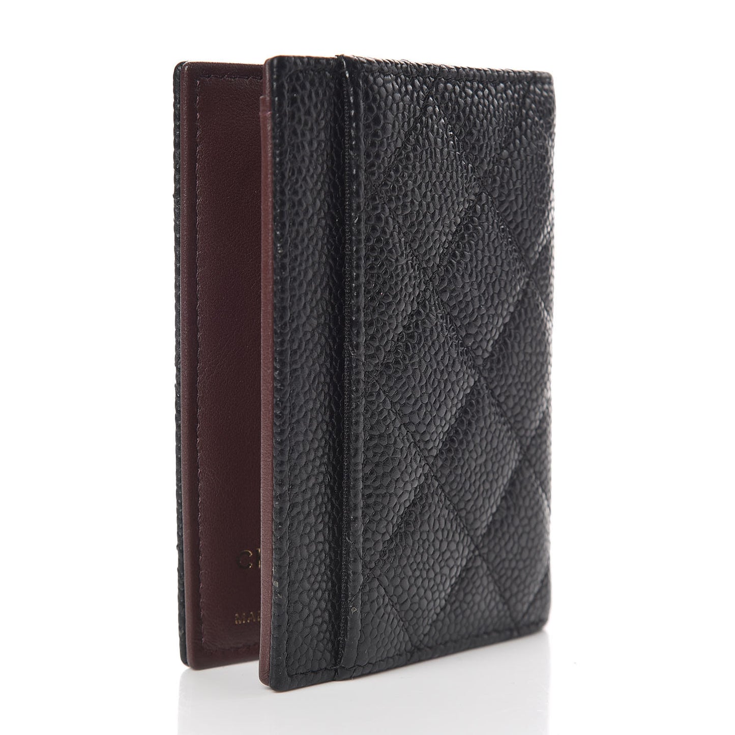 Caviar Quilted Card Holder Wallet Black