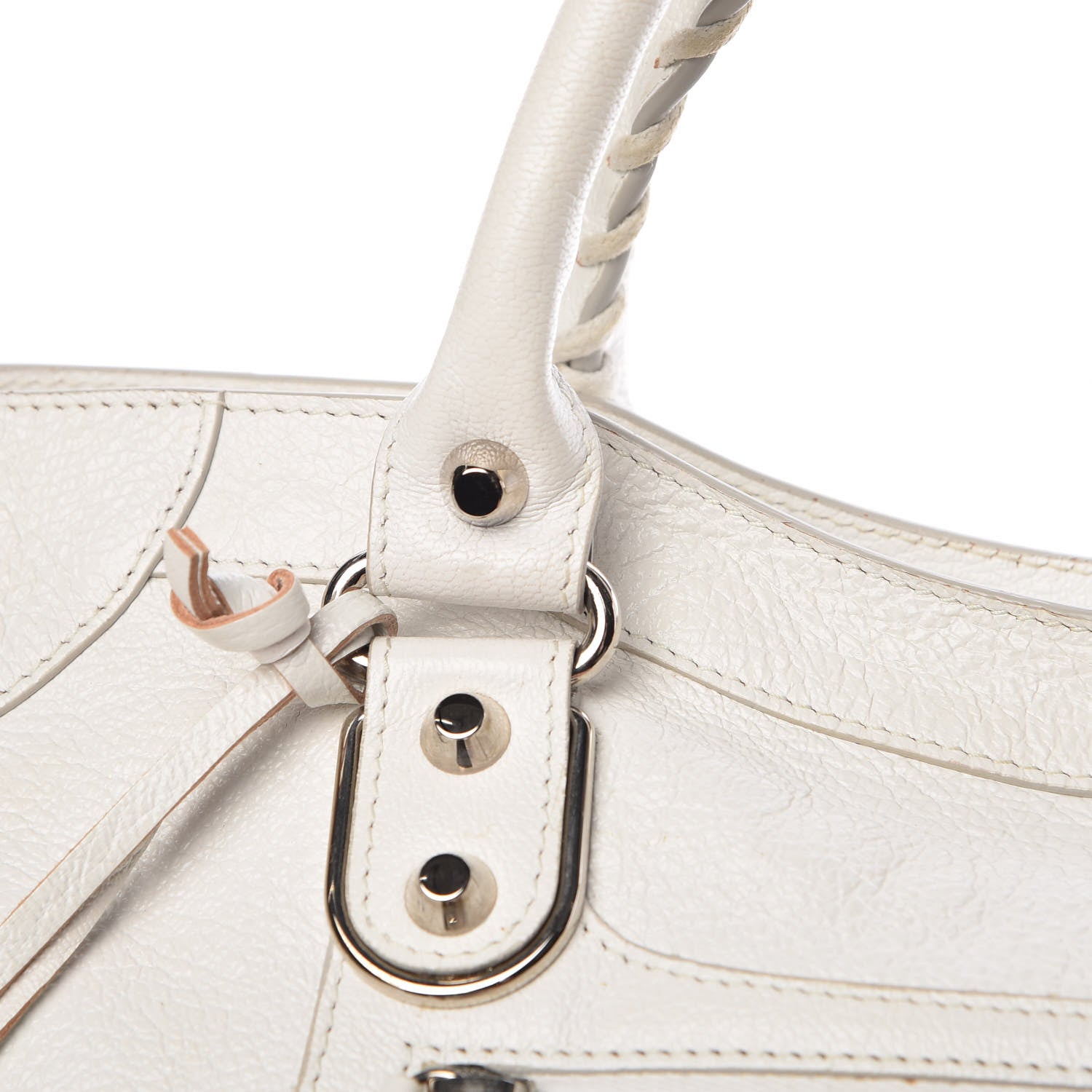 Balenciaga Chevre Silver Metallic Edge Hardware City White 10 of 15