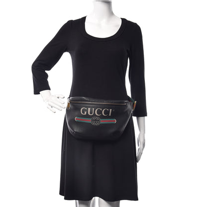Gucci Grained Calfskin Logo Belt Bag Black 2 of 10