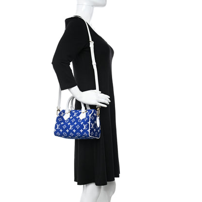 Louis Vuitton Jacquard Velvet Monogram LV Match Speedy Bandouliere 20 Blue 2 of 9