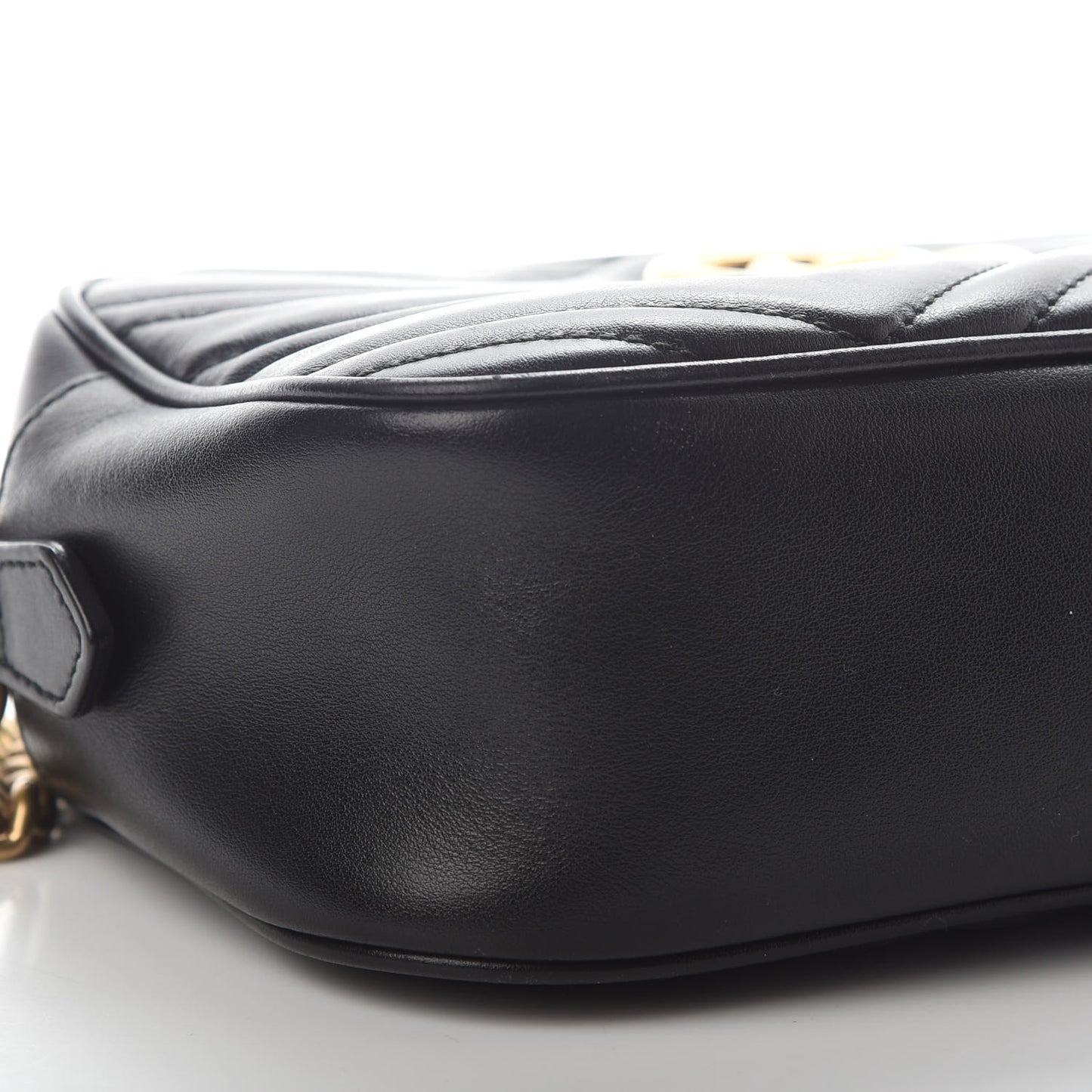 Calfskin Matelasse Small GG Marmont Chain Shoulder Bag Black