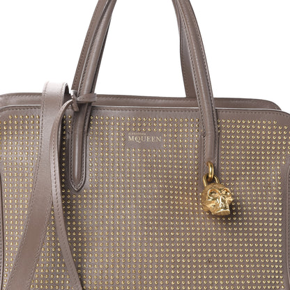 Alexander McQueen Calfskin Small Studded Padlock Zip Around Tote Taupe 8 of 10