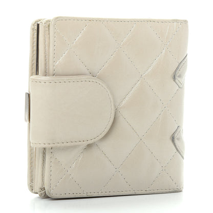 Chanel Aged Calfskin Cambon Compact Wallet Pearl 3 of 9