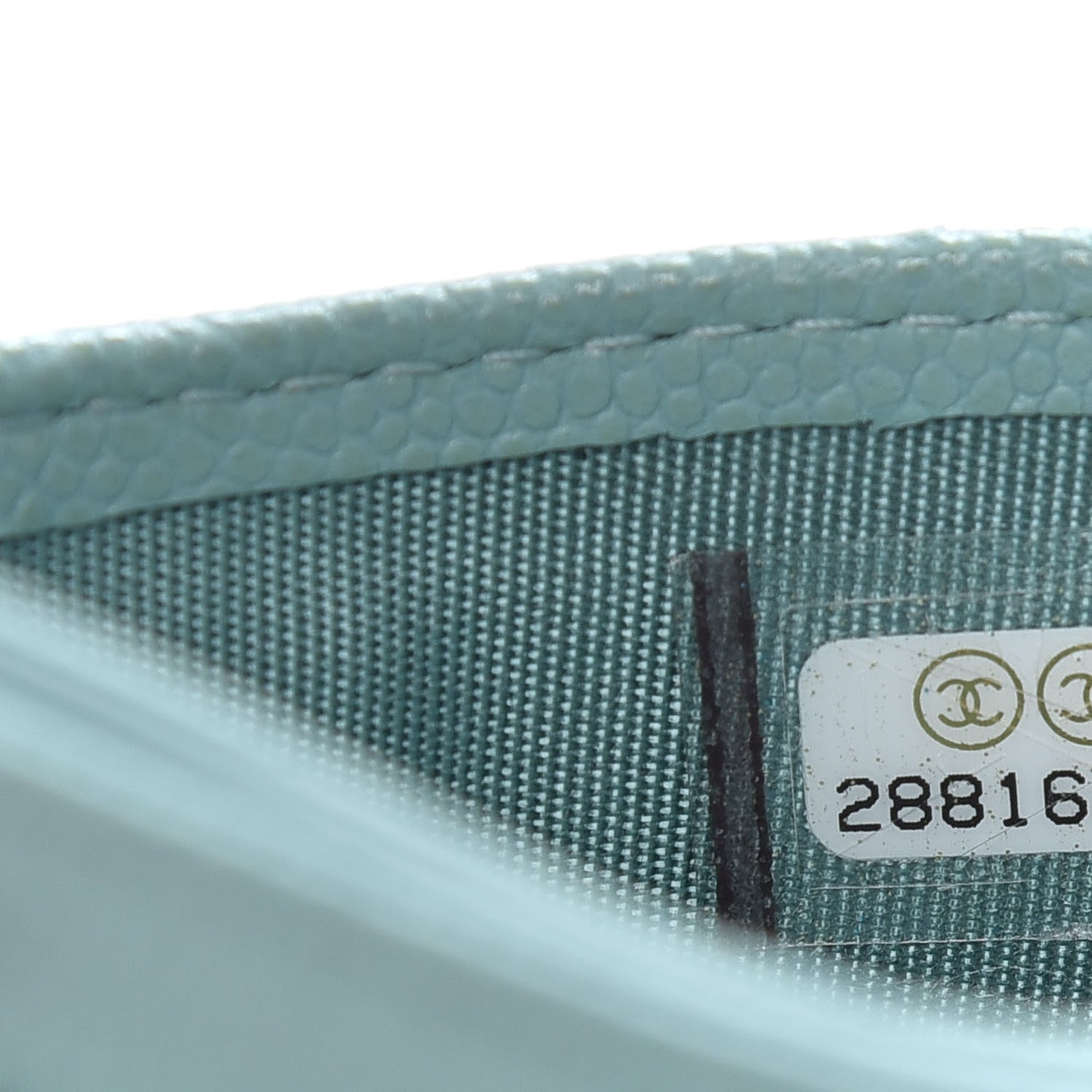 Chanel Caviar Quilted Card Holder Light Blue 7 of 8