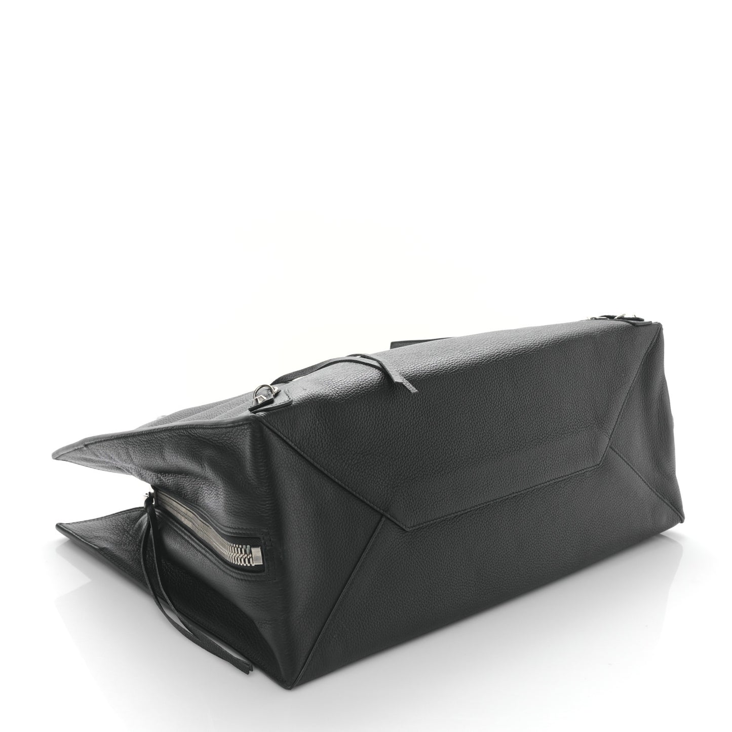 Supple Calfskin Papier A4 Zip Around Tote Black